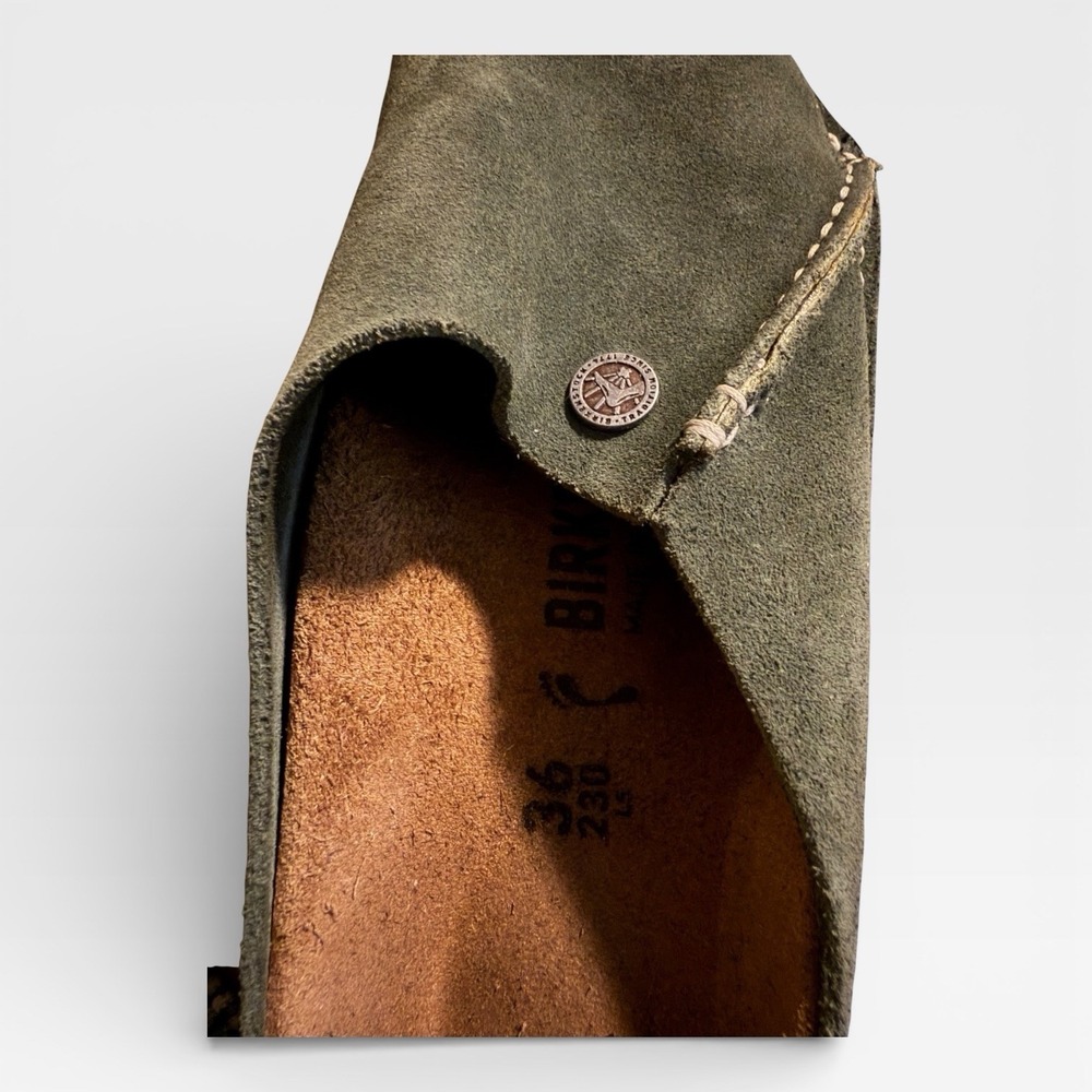Birkenstock Zermatt Premium Suede Leather Clogs Thyme Size 36 / 5 - Picture 6 of 7